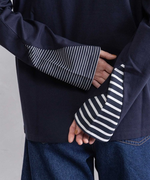 MARECHAL TERRE(マルシャルテル)の「ボーダー切替えトップス(Tシャツ/カットソー・レディース・ブラック/ネイビー/グレー/オフホワイト・MEDIUM)」の19枚目の写真