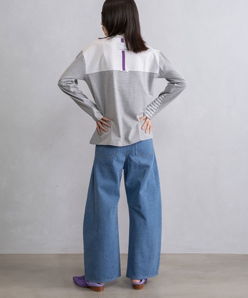 MARECHAL TERRE(マルシャルテル)の「ボーダー切替えトップス(Tシャツ/カットソー・レディース・ブラック/ネイビー/グレー/オフホワイト・MEDIUM)」の22枚目の写真
