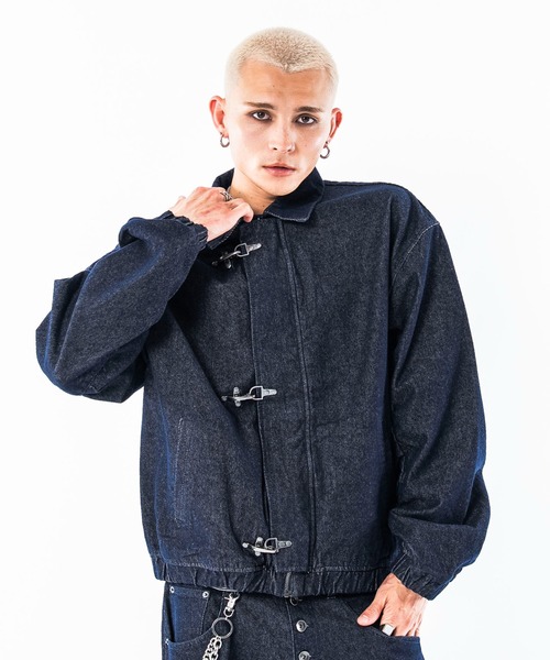 SHORT ROUND(ショートラウンド)の「SHORT ROUND/ファイヤーマンジャケット(ブルゾン・メンズ・グレー/ブラック・LARGE/MEDIUM)」の3枚目の写真
