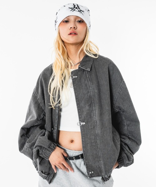 SHORT ROUND(ショートラウンド)の「SHORT ROUND/ファイヤーマンジャケット(ブルゾン・メンズ・グレー/ブラック・LARGE/MEDIUM)」の4枚目の写真