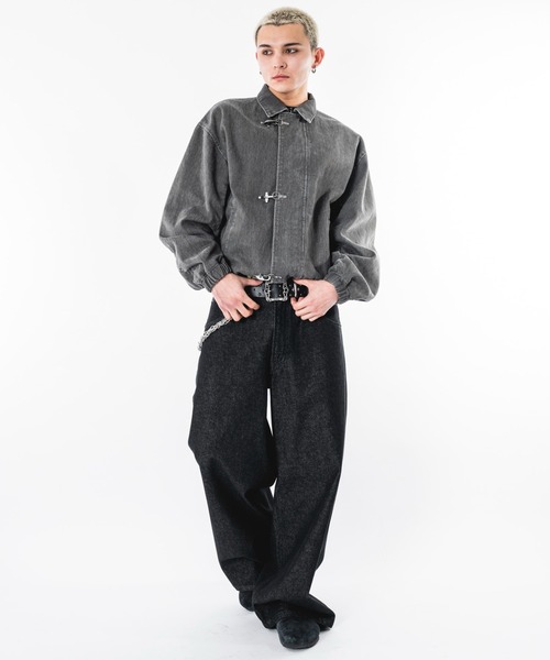 SHORT ROUND(ショートラウンド)の「SHORT ROUND/ファイヤーマンジャケット(ブルゾン・メンズ・グレー/ブラック・LARGE/MEDIUM)」の8枚目の写真