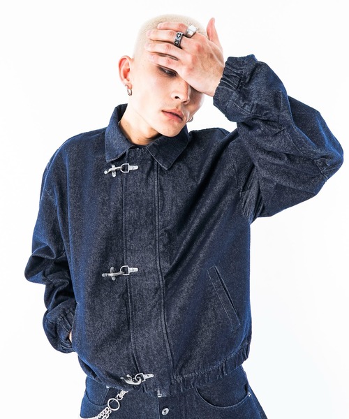 SHORT ROUND(ショートラウンド)の「SHORT ROUND/ファイヤーマンジャケット(ブルゾン・メンズ・グレー/ブラック・LARGE/MEDIUM)」の18枚目の写真