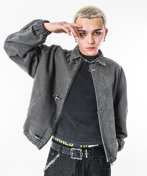 SHORT ROUND(ショートラウンド)の「SHORT ROUND/ファイヤーマンジャケット(ブルゾン・メンズ・グレー/ブラック・LARGE/MEDIUM)」の12枚目の写真