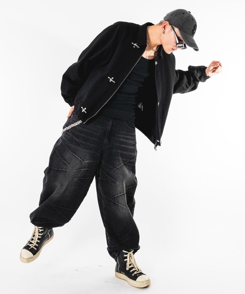 SHORT ROUND(ショートラウンド)の「SHORT ROUND/ファイヤーマンジャケット(ブルゾン・メンズ・グレー/ブラック・LARGE/MEDIUM)」の22枚目の写真