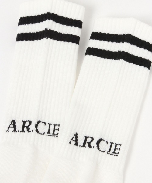 AMERICAN RAG CIE（アメリカンラグシー）の「【AMERICAN RAG CIE】  Wラインソックス 25～27cm（ユニセックス）（ソックス/靴下・メンズ・ブラック/レッド・FREE）」の6枚目の写真