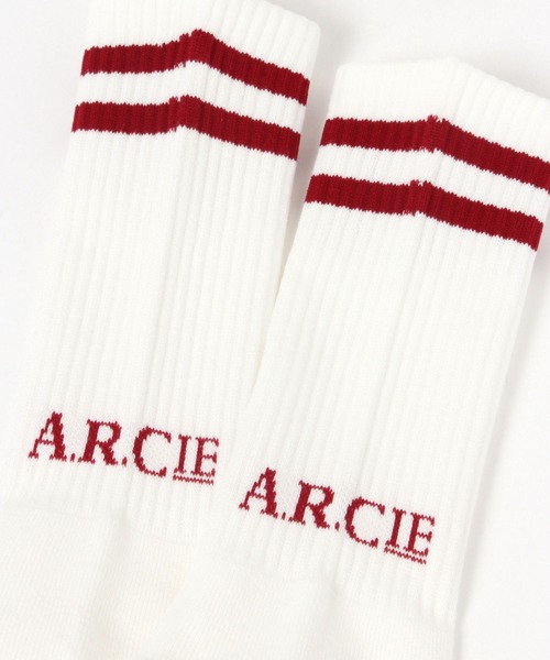 AMERICAN RAG CIE（アメリカンラグシー）の「【AMERICAN RAG CIE】  Wラインソックス 25～27cm（ユニセックス）（ソックス/靴下・メンズ・ブラック/レッド・FREE）」の7枚目の写真