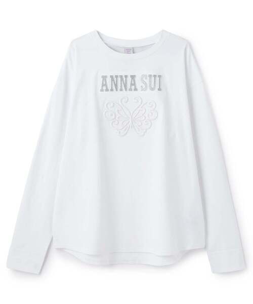 ANNA SUI mini（アナスイ・ミニ）の「【親子リンク】LADIES_蝶ロゴ長袖Tシャツ【接触冷感・UVカット】（Tシャツ/カットソー・レディース・ホワイト・F）」の3枚目の写真