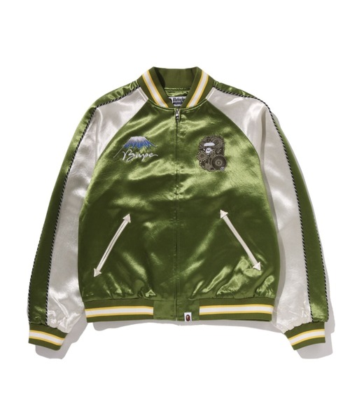A BATHING APE(アベイシングエイプ)の「BAPE JAPANESE ART SOUVENIR JACKET(ミリタリージャケット・メンズ・オリーブ/ネイビー・MEDIUM/SMALL/X-LARGE/XX-LARGE/LARGE)」の2枚目の写真