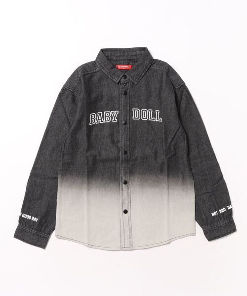 BABYDOLL（ベビードール）の「親子お揃い グラデーションダンガリーシャツ 1387K（シャツ/ブラウス・キッズ・ブラック/ライトインディゴブルー・110cm/100cm/120cm/130cm/140cm/90cm）」の2枚目の写真