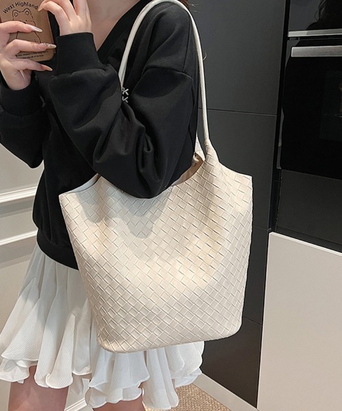 ReRe(リリ)の「ミニバック付き×メッシュ編みバッグ(トートバッグ・レディース・ブラック/シルバー/オフホワイト/ピンク・FREE)」の22枚目の写真