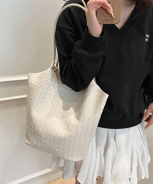 ReRe(リリ)の「ミニバック付き×メッシュ編みバッグ(トートバッグ・レディース・ブラック/シルバー/オフホワイト/ピンク・FREE)」の20枚目の写真