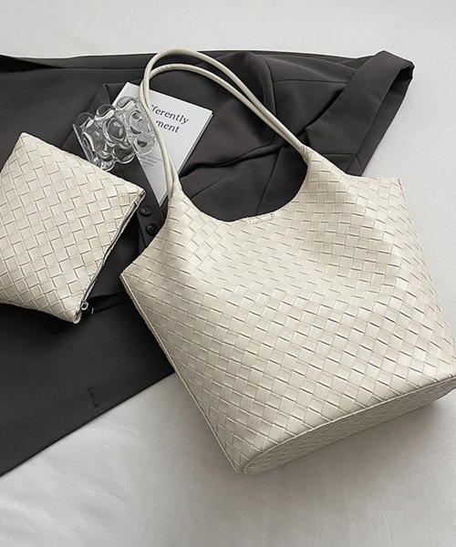 ReRe(リリ)の「ミニバック付き×メッシュ編みバッグ(トートバッグ・レディース・ブラック/シルバー/オフホワイト/ピンク・FREE)」の21枚目の写真