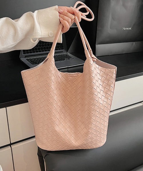 ReRe(リリ)の「ミニバック付き×メッシュ編みバッグ(トートバッグ・レディース・ブラック/シルバー/オフホワイト/ピンク・FREE)」の8枚目の写真