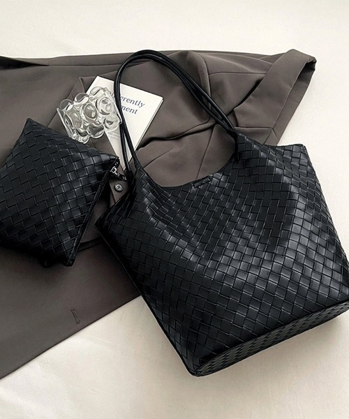ReRe(リリ)の「ミニバック付き×メッシュ編みバッグ(トートバッグ・レディース・ブラック/シルバー/オフホワイト/ピンク・FREE)」の12枚目の写真