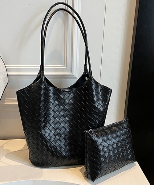 ReRe(リリ)の「ミニバック付き×メッシュ編みバッグ(トートバッグ・レディース・ブラック/シルバー/オフホワイト/ピンク・FREE)」の13枚目の写真
