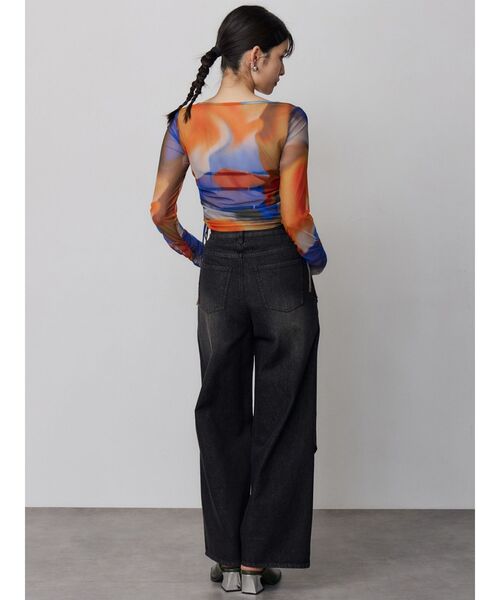 MURUA（ムルーア）の「カーブカットワークデニム（デニムパンツ・レディース・ブラック/ブルー・2/1）」の22枚目の写真