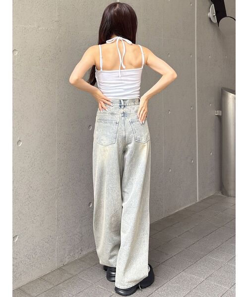 MURUA(ムルーア)の「カーブカットワークデニム(デニムパンツ・レディース・ブラック/ブルー・2/1)」の15枚目の写真