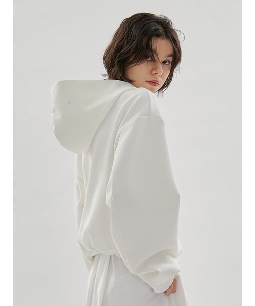 emmi（エミ）の「eco emmiロゴジップアップフーディー/UVカット（スウェット・レディース・ブラック/オフホワイト・F）」の10枚目の写真