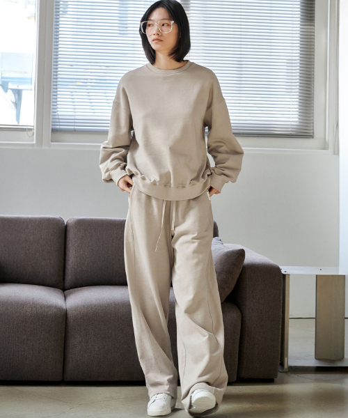 MALOUPE（マロップ）の「2305 ピグメントバレルフィットスウェットパンツ（ベージュ）（スウェットパンツ・レディース・その他・SMALL/MEDIUM）」の4枚目の写真
