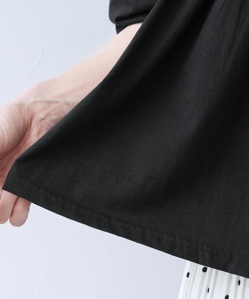 reca（レカ）の「ブラウス風ピンタックギャザーカットソー（Tシャツ/カットソー・レディース・ブラック/ホワイト・M-L）」の8枚目の写真