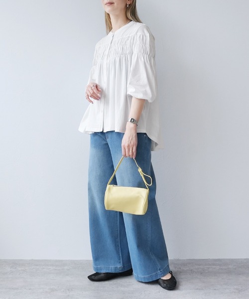 reca（レカ）の「ブラウス風ピンタックギャザーカットソー（Tシャツ/カットソー・レディース・ブラック/ホワイト・M-L）」の12枚目の写真