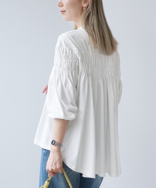 reca（レカ）の「ブラウス風ピンタックギャザーカットソー（Tシャツ/カットソー・レディース・ブラック/ホワイト・M-L）」の16枚目の写真