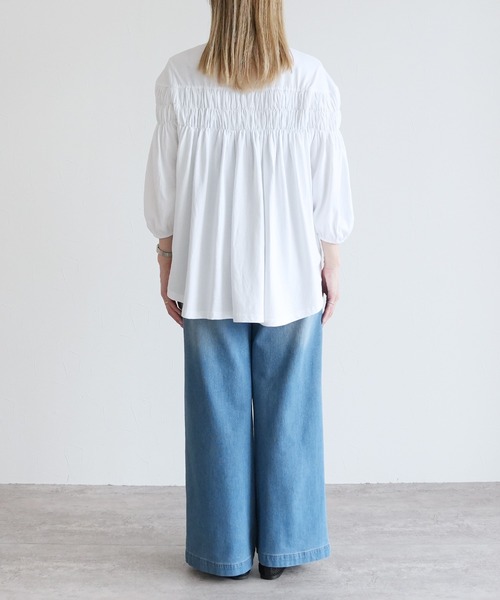 reca（レカ）の「ブラウス風ピンタックギャザーカットソー（Tシャツ/カットソー・レディース・ブラック/ホワイト・M-L）」の20枚目の写真