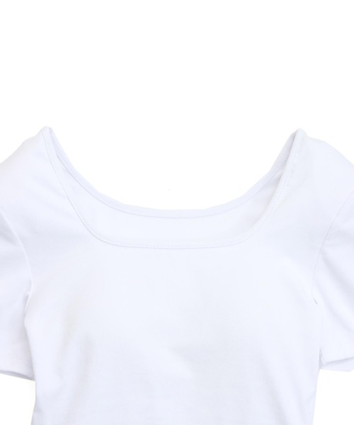 ANAP（アナップ）の「パッド付 ぴたっと クロップド Tシャツ（Tシャツ/カットソー・レディース・ホワイト/ブラック・F）」の6枚目の写真