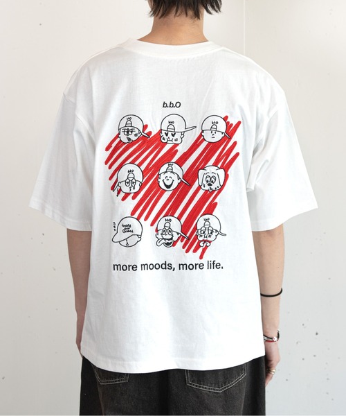 bashful base Oriental(バッシュフルベースオリエンタル)の「【bbO】マルチフェイスハートT(Tシャツ/カットソー・メンズ・ブラック/ホワイト/ライトグリーン・SMALL/MEDIUM/LARGE)」の16枚目の写真