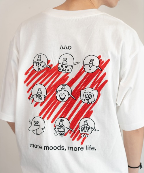 bashful base Oriental(バッシュフルベースオリエンタル)の「【bbO】マルチフェイスハートT(Tシャツ/カットソー・メンズ・ブラック/ホワイト/ライトグリーン・SMALL/MEDIUM/LARGE)」の17枚目の写真