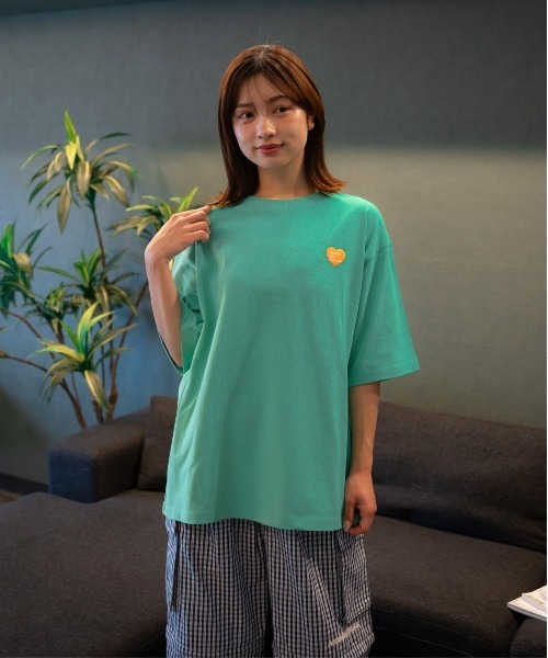 bashful base Oriental(バッシュフルベースオリエンタル)の「【bbO】マルチフェイスハートT(Tシャツ/カットソー・メンズ・ブラック/ホワイト/ライトグリーン・SMALL/MEDIUM/LARGE)」の6枚目の写真