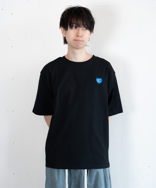 bashful base Oriental(バッシュフルベースオリエンタル)の「【bbO】マルチフェイスハートT(Tシャツ/カットソー・メンズ・ブラック/ホワイト/ライトグリーン・SMALL/MEDIUM/LARGE)」の5枚目の写真