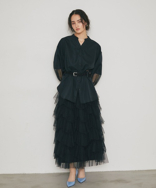 ARVELLIA(アルベリア)の「AIRY SLEELVE SHIRT(シャツ/ブラウス・レディース・ホワイト/ブラック・M)」の5枚目の写真