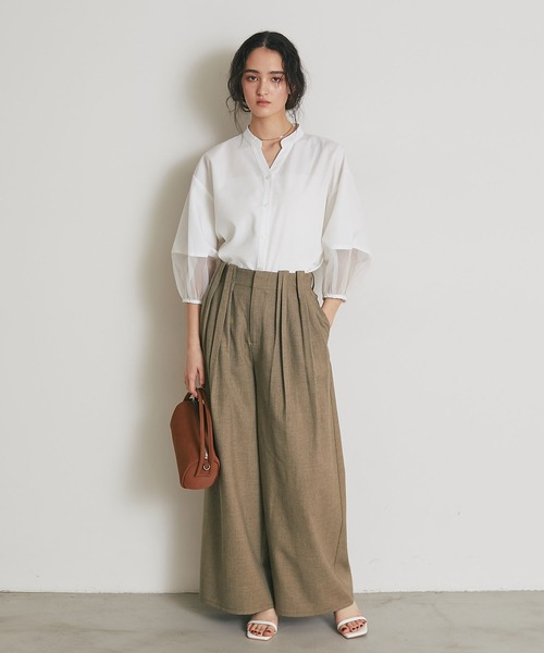 ARVELLIA(アルベリア)の「AIRY SLEELVE SHIRT(シャツ/ブラウス・レディース・ホワイト/ブラック・M)」の9枚目の写真