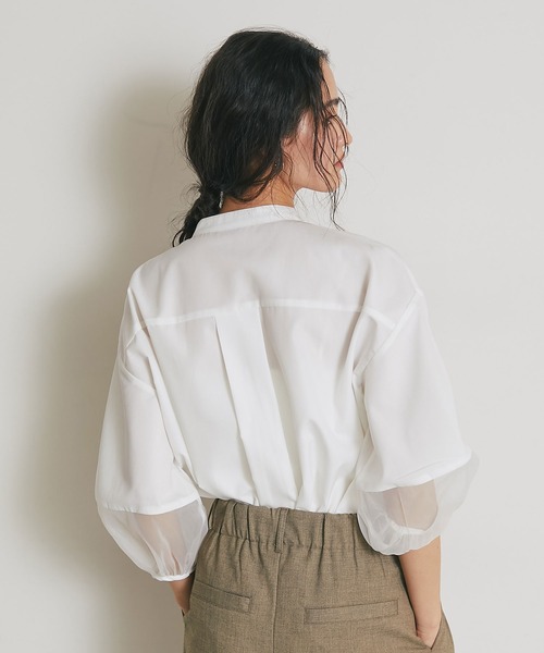 ARVELLIA(アルベリア)の「AIRY SLEELVE SHIRT(シャツ/ブラウス・レディース・ホワイト/ブラック・M)」の11枚目の写真