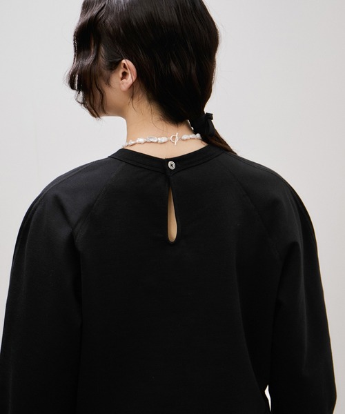 ADAM ET ROPE'（アダムエロペ）の「ラグランスリーブペプラムプルオーバー（Tシャツ/カットソー・レディース・オフホワイト/ブラック・FREE）」の8枚目の写真