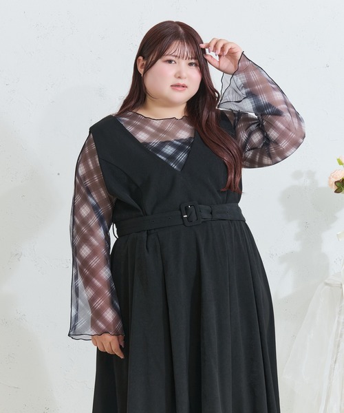 Louiosy(ルオシー)の「【Louiosy】【大きいサイズ】アソートメローシアートップス(シャツ/ブラウス・レディース・イエロー系その他/ブルー系その他/ブラック/ブラック系その他/オフホワイト・X-LARGE/4L/3L)」の7枚目の写真