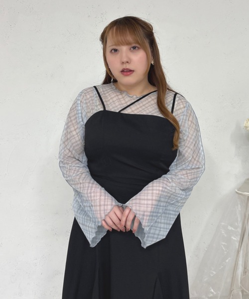 Louiosy(ルオシー)の「【Louiosy】【大きいサイズ】アソートメローシアートップス(シャツ/ブラウス・レディース・イエロー系その他/ブルー系その他/ブラック/ブラック系その他/オフホワイト・X-LARGE/4L/3L)」の11枚目の写真