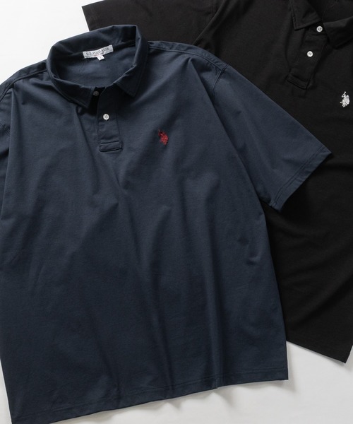 U.S. POLO ASSN.(ユーエスポロアッスン)の「【18】〔U.S.POLO ASSN/ユーエスポロアッスン〕ワンポイントロゴ ハーフスリーブポロシャツ 接触冷感/無地(ポロシャツ・メンズ・ネイビー/ブラック/オフホワイト・LARGE/MEDIUM)」の3枚目の写真