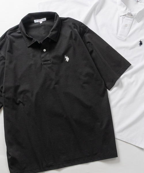 U.S. POLO ASSN.(ユーエスポロアッスン)の「【18】〔U.S.POLO ASSN/ユーエスポロアッスン〕ワンポイントロゴ ハーフスリーブポロシャツ 接触冷感/無地(ポロシャツ・メンズ・ネイビー/ブラック/オフホワイト・LARGE/MEDIUM)」の2枚目の写真