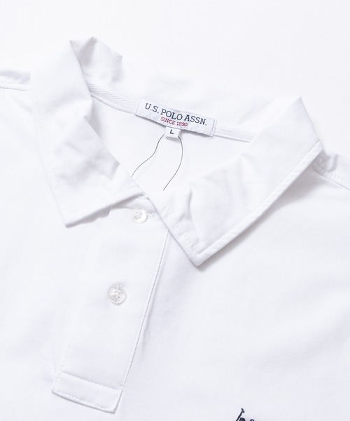 U.S. POLO ASSN.(ユーエスポロアッスン)の「【18】〔U.S.POLO ASSN/ユーエスポロアッスン〕ワンポイントロゴ ハーフスリーブポロシャツ 接触冷感/無地(ポロシャツ・メンズ・ネイビー/ブラック/オフホワイト・LARGE/MEDIUM)」の4枚目の写真