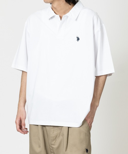 U.S. POLO ASSN.(ユーエスポロアッスン)の「【18】〔U.S.POLO ASSN/ユーエスポロアッスン〕ワンポイントロゴ ハーフスリーブポロシャツ 接触冷感/無地(ポロシャツ・メンズ・ネイビー/ブラック/オフホワイト・LARGE/MEDIUM)」の12枚目の写真