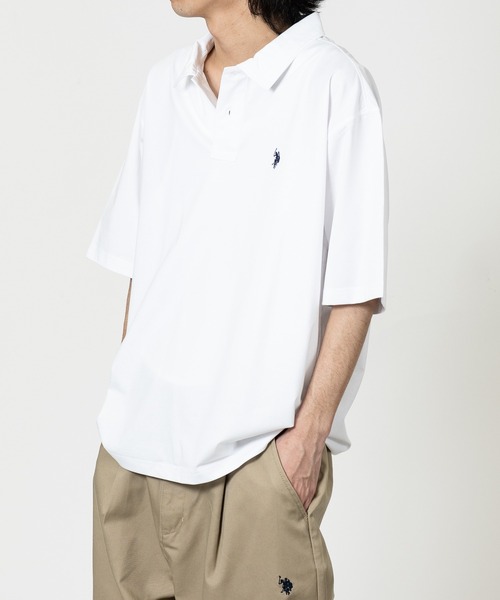 U.S. POLO ASSN.(ユーエスポロアッスン)の「【18】〔U.S.POLO ASSN/ユーエスポロアッスン〕ワンポイントロゴ ハーフスリーブポロシャツ 接触冷感/無地(ポロシャツ・メンズ・ネイビー/ブラック/オフホワイト・LARGE/MEDIUM)」の13枚目の写真