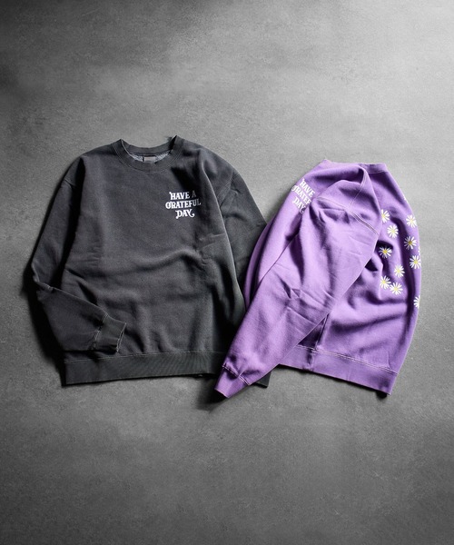 ROSE BUD(ローズバッド)の「(HAVE A GRATEFUL DAY)CREW SWEATSHIRT(スウェット・レディース・ブラック/パープル・S)」の3枚目の写真