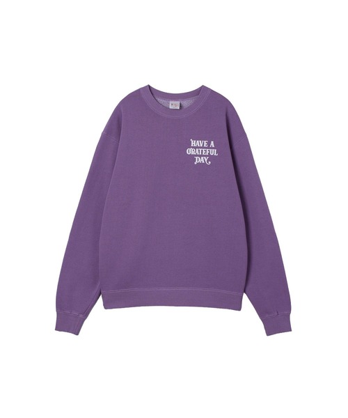 ROSE BUD(ローズバッド)の「(HAVE A GRATEFUL DAY)CREW SWEATSHIRT(スウェット・レディース・ブラック/パープル・S)」の14枚目の写真