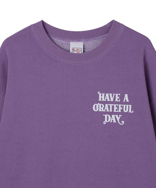ROSE BUD(ローズバッド)の「(HAVE A GRATEFUL DAY)CREW SWEATSHIRT(スウェット・レディース・ブラック/パープル・S)」の16枚目の写真