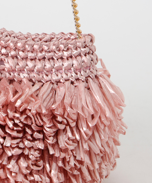 VERMEIL par iena（ヴェルメイユパーイエナ）の「Caternina Bertini カテリーナ ベルティーニ Raffia Clutch 4566（ショルダーバッグ・レディース・ピンク・FREE）」の7枚目の写真