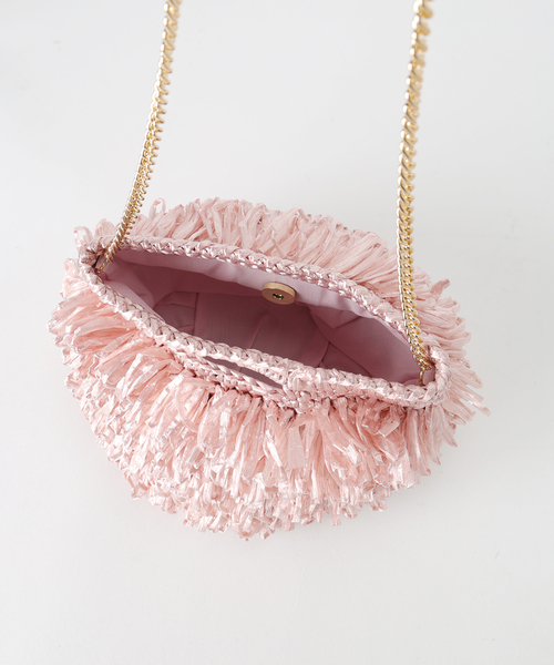 VERMEIL par iena（ヴェルメイユパーイエナ）の「Caternina Bertini カテリーナ ベルティーニ Raffia Clutch 4566（ショルダーバッグ・レディース・ピンク・FREE）」の8枚目の写真