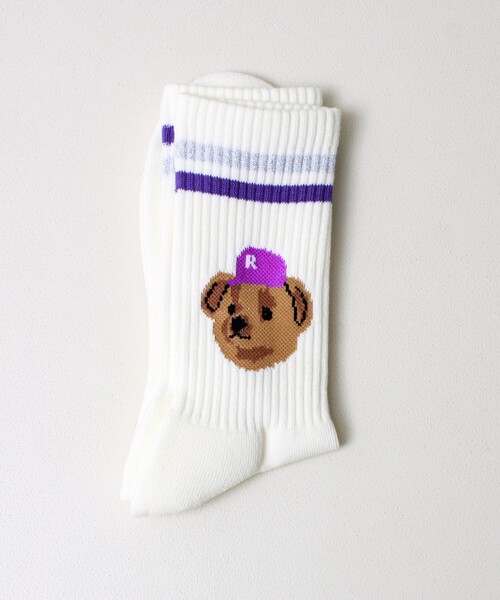 ROSTER SOX(ロスターソックス)の「【ROSTER SOX/ロスターソックス】TEAM BEAR(ソックス/靴下・メンズ・ホワイト系その他2/ブラック系その他・FREE)」の1枚目の写真