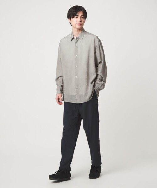 green label relaxing（グリーンレーベルリラクシング）の「フィブリル ストライプ柄 長袖 ボックス シャツ（シャツ/ブラウス・メンズ・ライトグレー/グレー系/モカ・XL/L/M/S）」の12枚目の写真